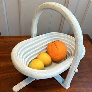 Vintage retractable wood fruit basket